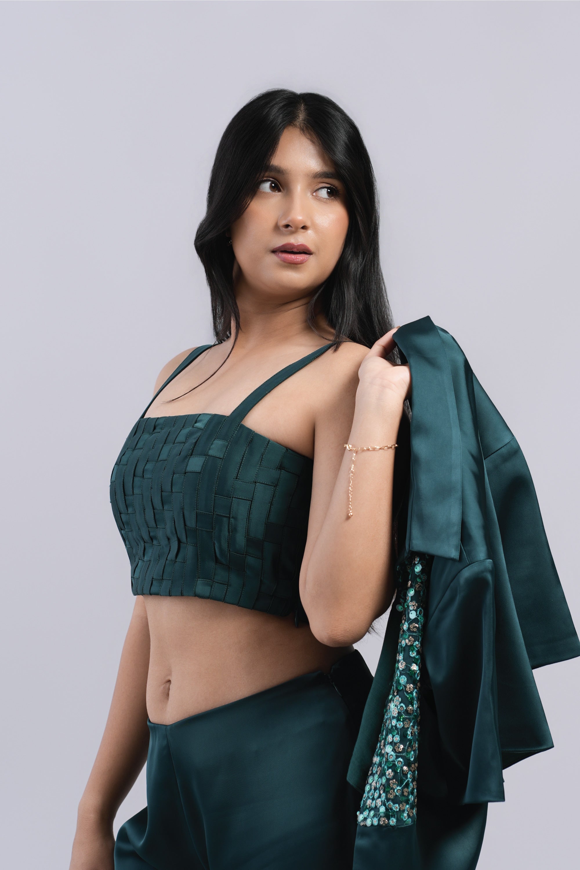 The Loom Top in Emerald Green